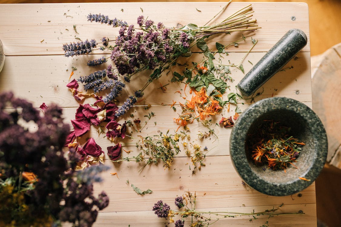 herbs on table